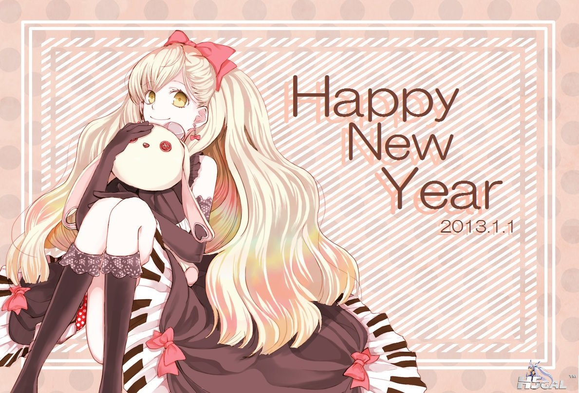Konachan_com - 151855 blonde_hair bow doll green_eyes jpeg_artifacts mayu_(vocal.jpg