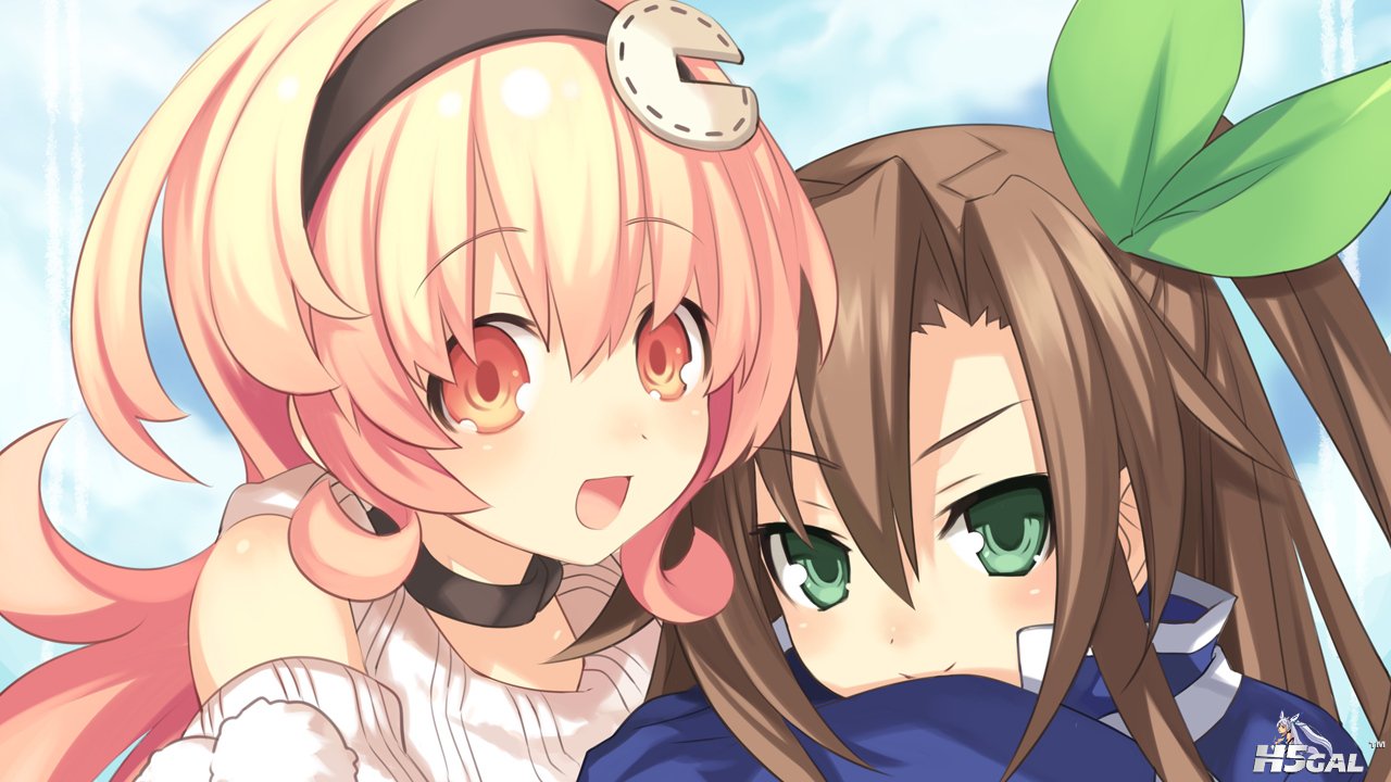 Konachan_com - 114586 2girls brown_hair compa green_eyes hyperdimension_neptunia.jpg