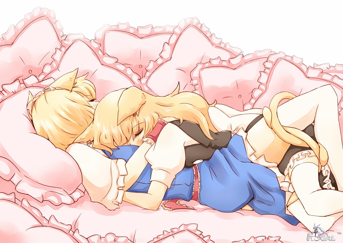 yande 281214 alice_margatroid animal_ears kirisame_marisa nekomimi tail thighhig.jpg