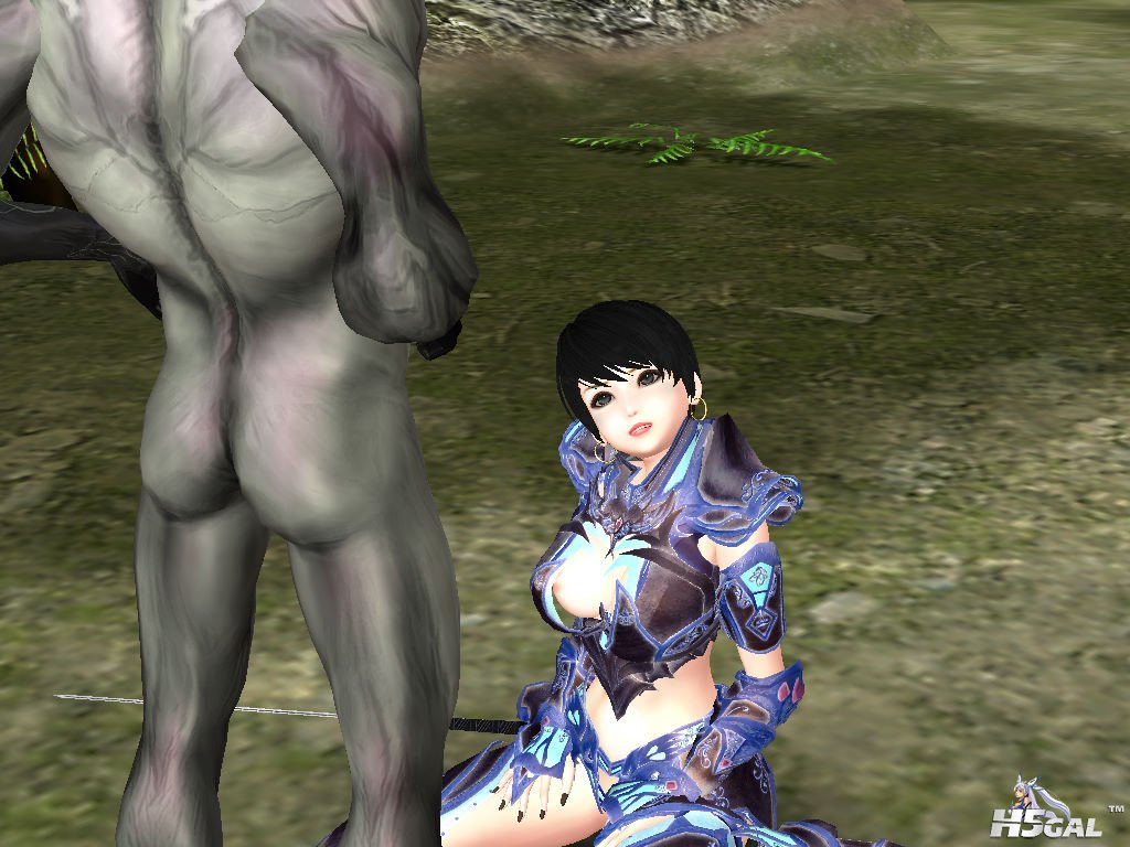 怪物:哼哼哈哈  來嚐嚐我的棒棒吧    女:可惡  動彈不得了