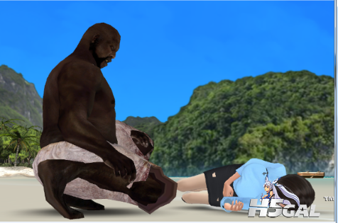 妹子晕倒在海边